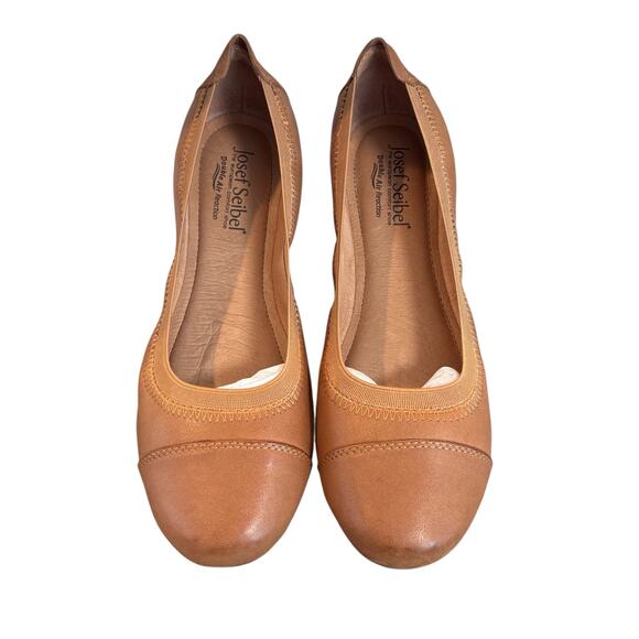 New Josef Seibel Ballet Flats Shoes Women's Size 38 (7-7.5) Tan Leather Slip On - Picture 1 of 8